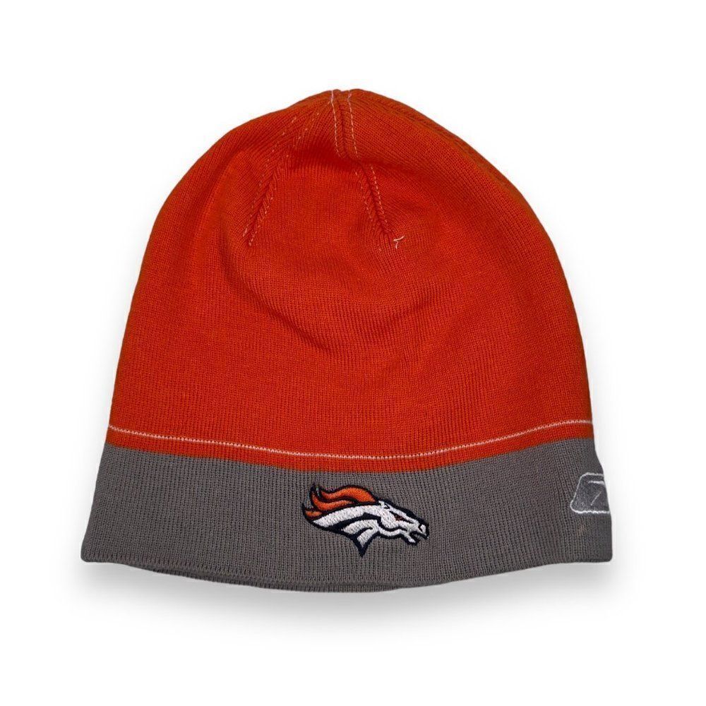 Reebok On‎ Field NFL Denver Broncos Beanie Orange / Grey OSFM